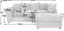 Harry Small Right Hand Corner Chaise Sofa - Stone