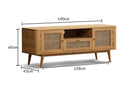 Oak Rattan TV Cabinet