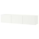 BESTÅ TV bench with doors, white/Lappviken white, 180x42x38 cm