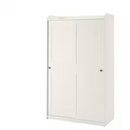HAUGA Wardrobe with sliding doors, white, 118x55x199 cm