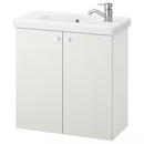 ENHET / TVÄLLEN Wash-basin cabinet with 2 doors, white/Pilkån tap, 64x33x65 cm