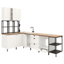 Corner kitchen, anthracite/white frame+Bosch Appliances + Installation