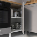 Corner kitchen, white/grey frame+Bosch Appliances + Installation