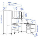 Corner kitchen, white/grey frame + Hoover Appliances + Installation