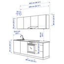 Kitchen, white frame, 243x63.5x222 cm + Hoover Appliances + Installation
