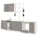 Kitchen, white/grey frame, 323x63.5x241 cm + Bush Appliances + Installation