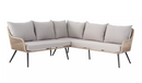 Habitat Malta 6 Seater Steel Corner Dining Set - Natural225/8032