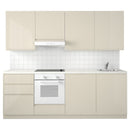 Kitchen, white Maximera/Voxtorp high-gloss light beige, 240x60x228 cm + Bush Appliances + Installation