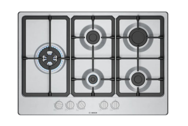 Bosch PGM7B5K90 75cm Gas Hob - Stainless Steel