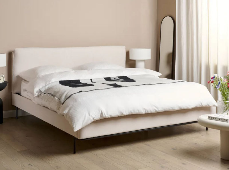 CORIO Bed : Fabric 180 x 200 cm (King) Light Beige