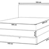 CORIO Bed : Fabric 180 x 200 cm (King) Light Beige