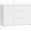 Nova Sideboard - 3 Drawers 2 Doors in White