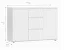 Nova Sideboard - 3 Drawers 2 Doors in White