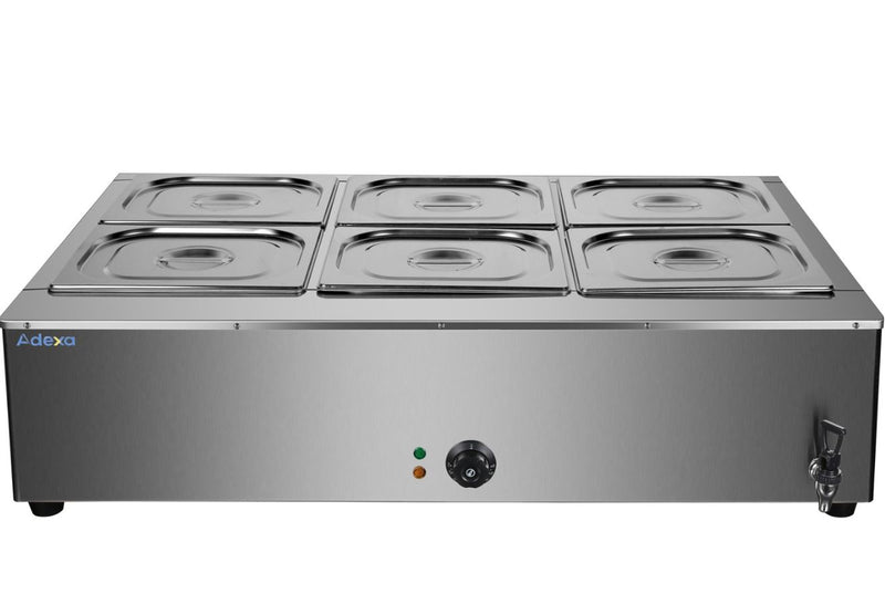 Commercial Electric Bain Marie 6 pan 3000W Countertop