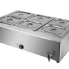 Commercial Electric Bain Marie 6 pan 3000W Countertop