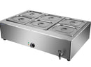 Commercial Electric Bain Marie 6 pan 3000W Countertop