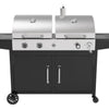 Adexa Commercial Gas & Charcoal Combo BBQ Grill with Double Hood