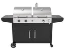 Adexa Commercial Gas & Charcoal Combo BBQ Grill with Double Hood