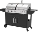 Adexa Commercial Gas & Charcoal Combo BBQ Grill with Double Hood
