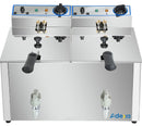 Adexa Commercial Electric Deep Fryer Countertop Double Tank 2x8 Litres