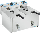 Adexa Commercial Electric Deep Fryer Countertop Double Tank 2x8 Litres
