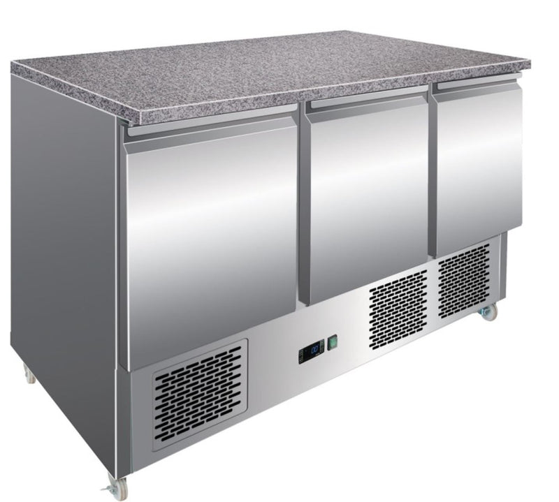 Adexa MTS93 Refrigerated Prep Counter Marble top 3 doors