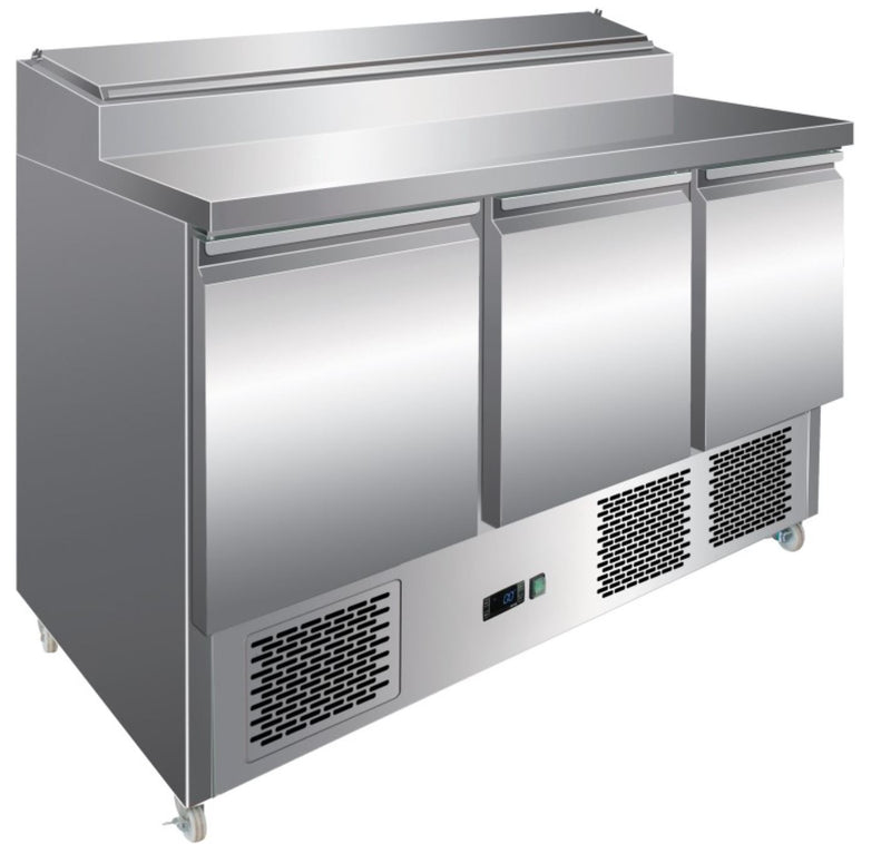 Adexa THPS30016 Refrigerated Prep Table 3 doors Sandwich top