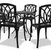POSITANO Luxurious Garden & Patio Table & 4 Large Chairs with Armrests Cast Aluminium