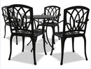 POSITANO Luxurious Garden & Patio Table & 4 Large Chairs with Armrests Cast Aluminium