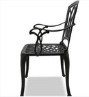 POSITANO Luxurious Garden & Patio Table & 4 Large Chairs with Armrests Cast Aluminium