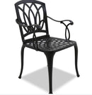 POSITANO Luxurious Garden & Patio Table & 4 Large Chairs with Armrests Cast Aluminium