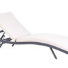 AMELIA Luxury Sun Lounger with Cushion : Reclining Metal Light Beige