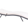 AMELIA Luxury Sun Lounger with Cushion : Reclining Metal Light Beige