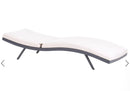 AMELIA Luxury Sun Lounger with Cushion : Reclining Metal Light Beige