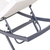 AMELIA Luxury Sun Lounger with Cushion : Reclining Metal Light Beige