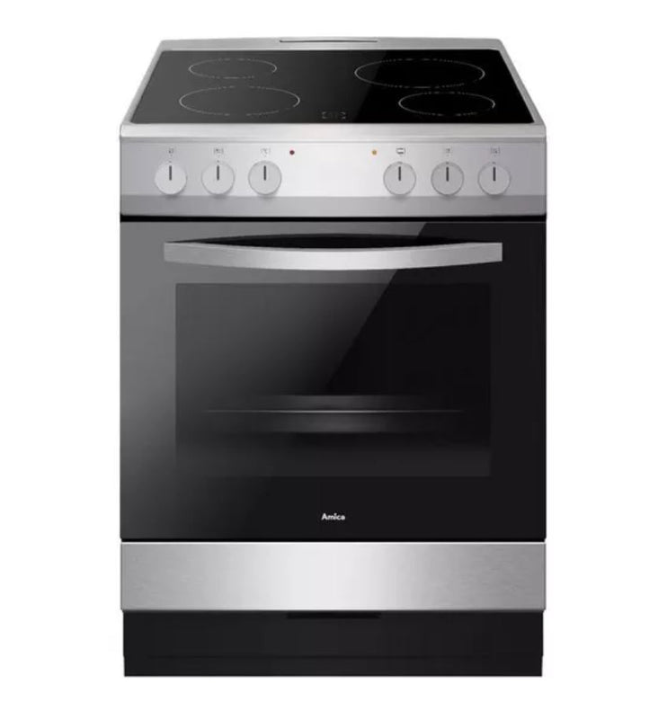 AMICA AFC601SS 60 cm Electric Ceramic Cooker - Black & Stainless Steel
