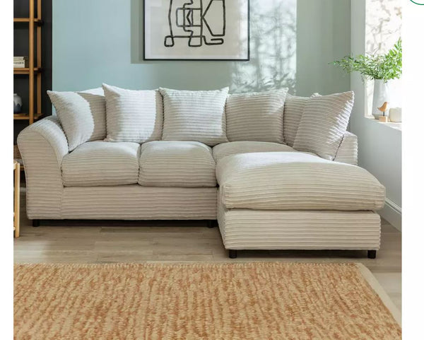 Harry Small Right Hand Corner Chaise Sofa - Stone