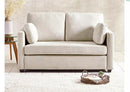 Julian Bowen Ottilie Fabric 2 Seater Sofa Bed Wooden Feet - Beige