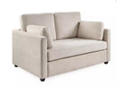 Julian Bowen Ottilie Fabric 2 Seater Sofa Bed Wooden Feet - Beige