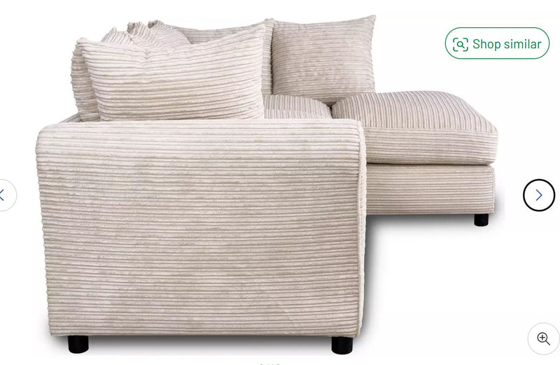 Harry Small Right Hand Corner Chaise Sofa - Stone
