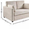 Julian Bowen Ottilie Fabric 2 Seater Sofa Bed Wooden Feet - Beige