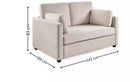 Julian Bowen Ottilie Fabric 2 Seater Sofa Bed Wooden Feet - Beige