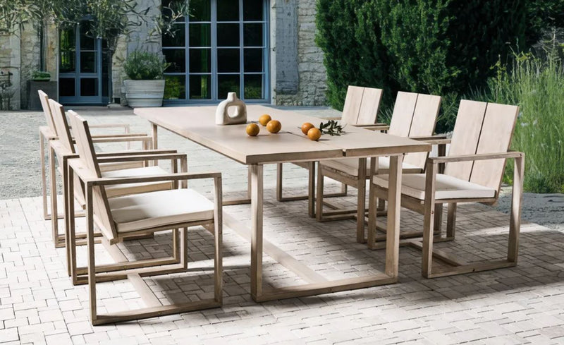 Azzanello Dining Table  230 cm 100 cm Acacia Wood Light Brown