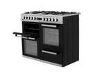 Beko KDVF100X 100cm wide Dual Fuel Range Cooker with Gas Hob - Stainless Steel