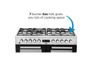 Beko KDVF100X 100cm wide Dual Fuel Range Cooker with Gas Hob - Stainless Steel