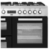 Beko KDVF100X 100cm wide Dual Fuel Range Cooker with Gas Hob - Stainless Steel