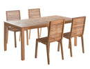 OMBRIANO Garden Dining Set 4 Seater Certified Acacia Wood Light Brown