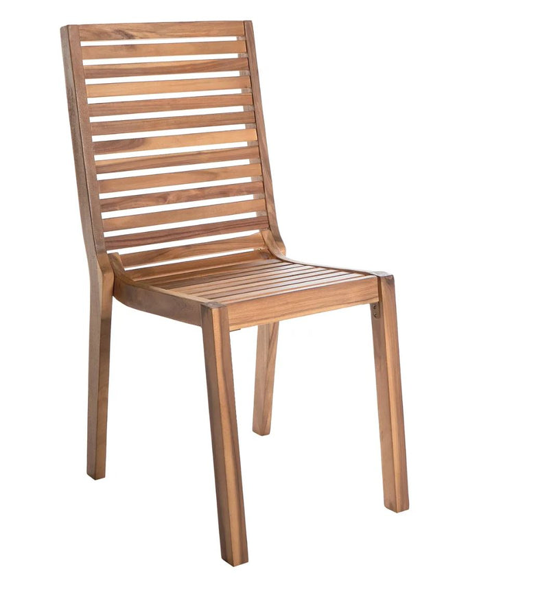 OMBRIANO Garden Dining Set 4 Seater Certified Acacia Wood Light Brown