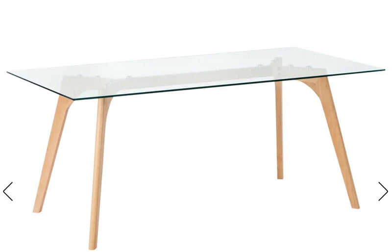 HUDSON Dining Table  Transparent 180 cm 90 cm Tempered Glass
