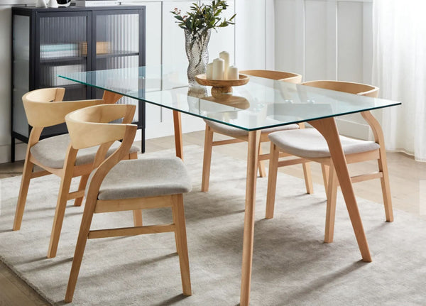 HUDSON Dining Table  Transparent 180 cm 90 cm Tempered Glass